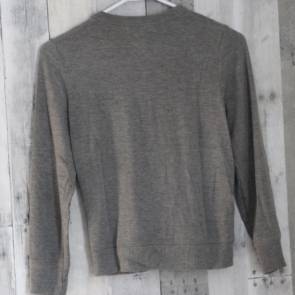 Poof Girl Excellence| Girls Gray Button Up Sweater - Picture 2 of 5